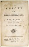 ECONOMICS SMITH, ADAM. The Theory of Moral Sentiments. 1761